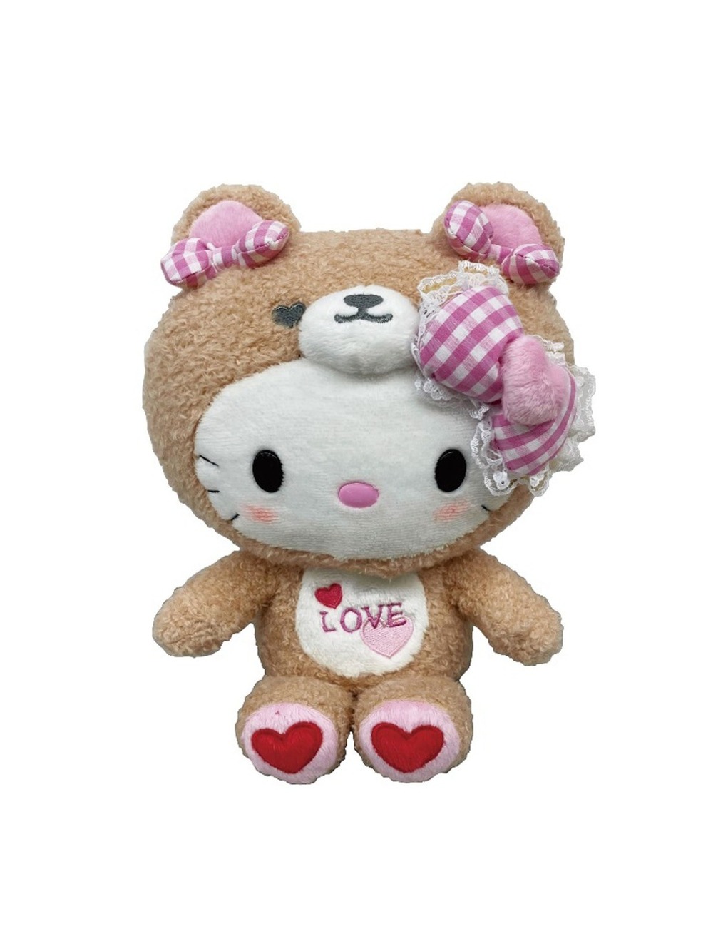 Hello Kitty Love Teddy Bear Brown Plush - 8"